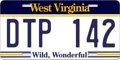 WV license plate DTP142