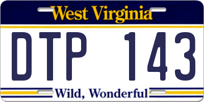 WV license plate DTP143
