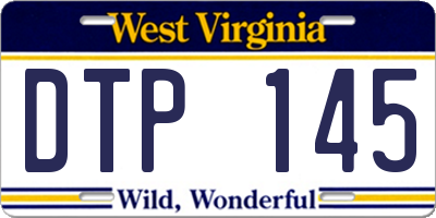 WV license plate DTP145