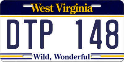 WV license plate DTP148