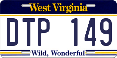 WV license plate DTP149