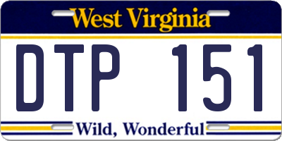 WV license plate DTP151
