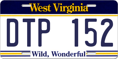 WV license plate DTP152