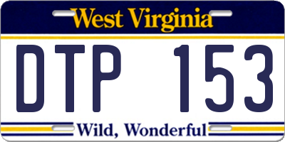 WV license plate DTP153