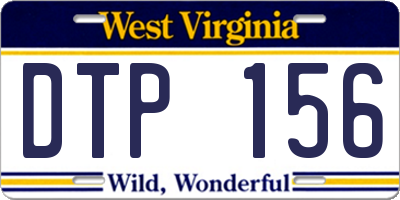 WV license plate DTP156