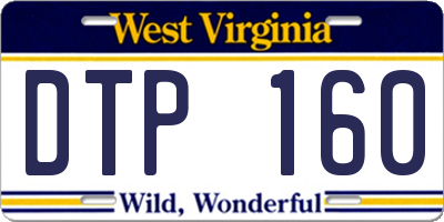 WV license plate DTP160