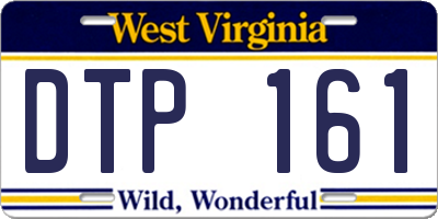 WV license plate DTP161