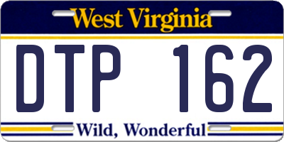 WV license plate DTP162