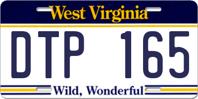WV license plate DTP165