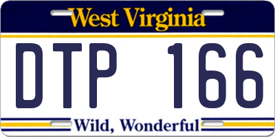 WV license plate DTP166