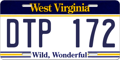 WV license plate DTP172