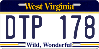 WV license plate DTP178