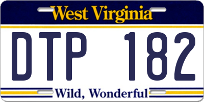 WV license plate DTP182