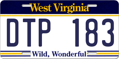 WV license plate DTP183
