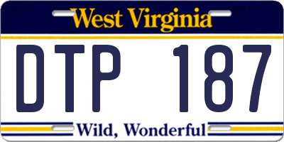 WV license plate DTP187