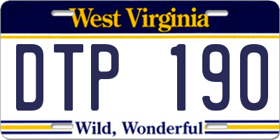 WV license plate DTP190