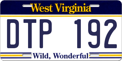 WV license plate DTP192
