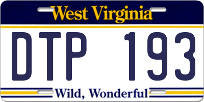 WV license plate DTP193