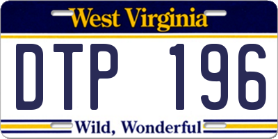 WV license plate DTP196