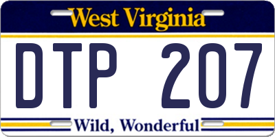 WV license plate DTP207