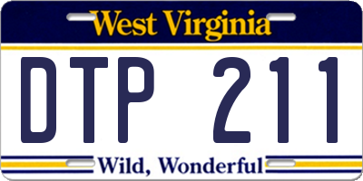 WV license plate DTP211