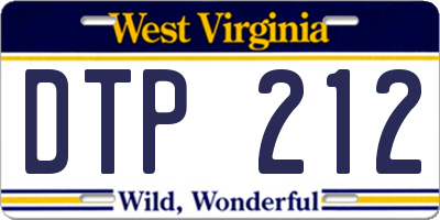 WV license plate DTP212