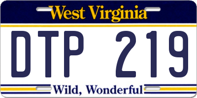 WV license plate DTP219