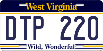 WV license plate DTP220