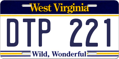 WV license plate DTP221
