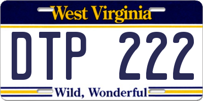 WV license plate DTP222