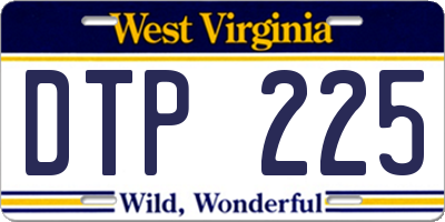 WV license plate DTP225