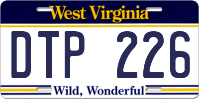 WV license plate DTP226