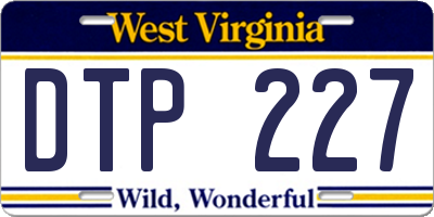 WV license plate DTP227