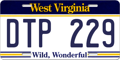 WV license plate DTP229
