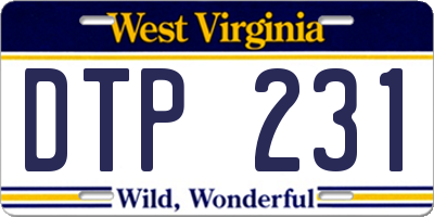 WV license plate DTP231