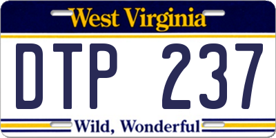 WV license plate DTP237