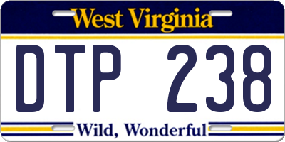 WV license plate DTP238