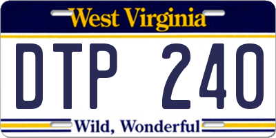 WV license plate DTP240