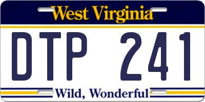 WV license plate DTP241
