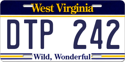 WV license plate DTP242