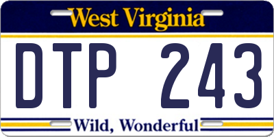 WV license plate DTP243