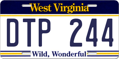 WV license plate DTP244