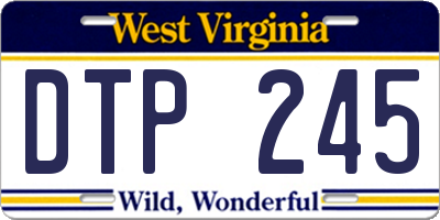 WV license plate DTP245