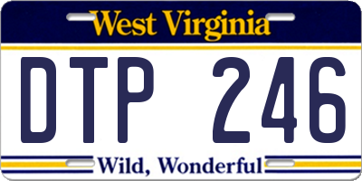 WV license plate DTP246