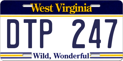WV license plate DTP247