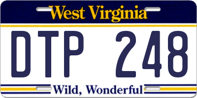WV license plate DTP248
