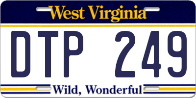 WV license plate DTP249