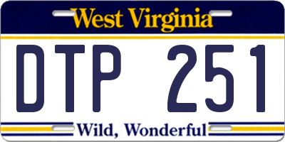 WV license plate DTP251