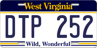 WV license plate DTP252