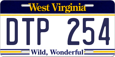 WV license plate DTP254